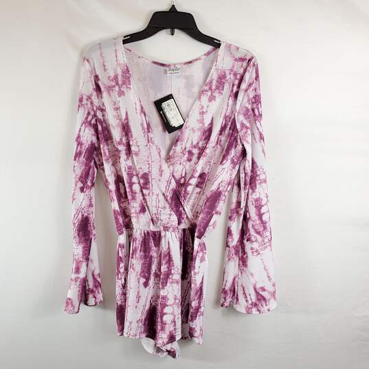 Lady Lux Women Purple Romper M NWT image number 1