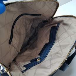 Michael Kors Rhea Zip Womans Large Blue Leather Backpack Purse alternative image