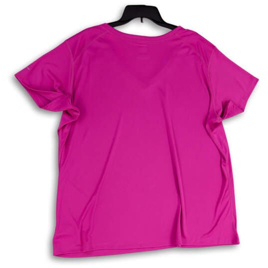 Womens Purple Short Sleeve V-Neck Pullover Activewear T-Shirt Size 3X image number 2