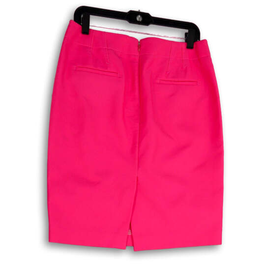 Womens Pink Back Slit Pockets Back Zip Straight & Pencil Skirt Size 8 image number 2