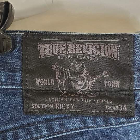 True Religion Men Blue Bootcut Jeans Sz 40 image number 4