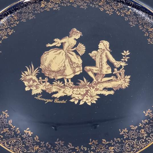 Vintage French Limoges Castel 22K Gold Porcelain Plate image number 3