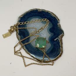 Designer Kate Spade Gold-Tone Turquoise Stone Emerald Pendant Necklace