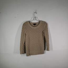 Womens Knitted Round Neck Long Sleeve Pullover Sweater Size Medium