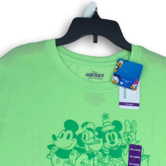 NWT Disney Mickey and Friends Womens Green Short Sleeve Pullover T-Shirt Sz XXL image number 3