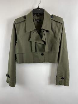 Simply Vera Women Cropped Green Military Jacket M