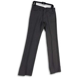 Womens Gray Classic Flat Front Pockets Straight Leg Chino Pants 31/34