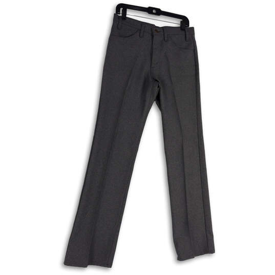 Womens Gray Classic Flat Front Pockets Straight Leg Chino Pants 31/34 image number 1