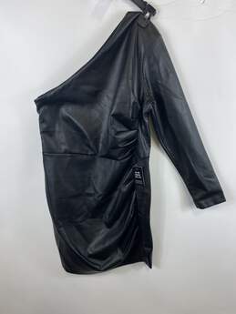 Express Women Black Faux Leather Dress L NWT