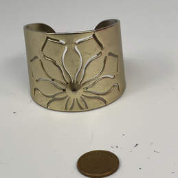 Designer Fossil Gold-Tone Floral Adjustable Wide Metal Cuff Bracelet alternative image