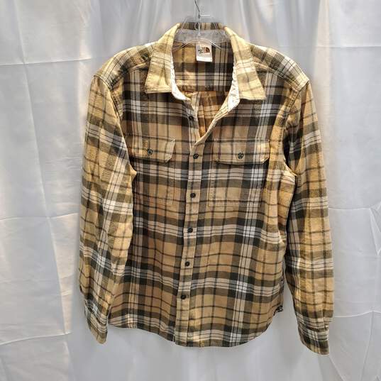 The North Face Full Button Up Cotton Flannel Shirt Men's Size L image number 1