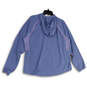 NWT Womens Blue Long Sleeve 1/2 Zip Hooded Pullover T-Shirt Size X-Large image number 2