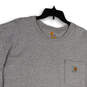 Mens Gray Short Sleeve Round Neck Pocket Pullover T-Shirt Size 3XL image number 1