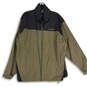 Mens Beige Black Mock Neck Long Sleeve Full-Zip Rain Jacket Size 2XL image number 1