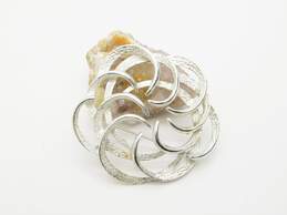 VNTG Sarah Coventry Silver Tone Open Textured & Polished Brooch alternative image