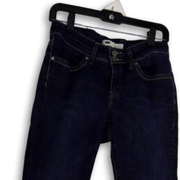 Womens Blue Curvy Denim Dark Wash Mid Rise Stretch Skinny Jeans Size 27/32