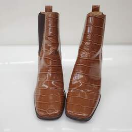 Circus by Sam Edelman 'Polly' Dark Mocha Croc Embossed Block Heel Boots Size 6.5M alternative image