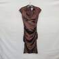 Cache Brown Satin Cap Sleeve Dress WM Size 2 NWT image number 1
