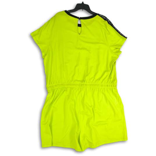 NWT Calvin Klein Womens Green Black Crew Neck One-Piece Romper Size 2X image number 2