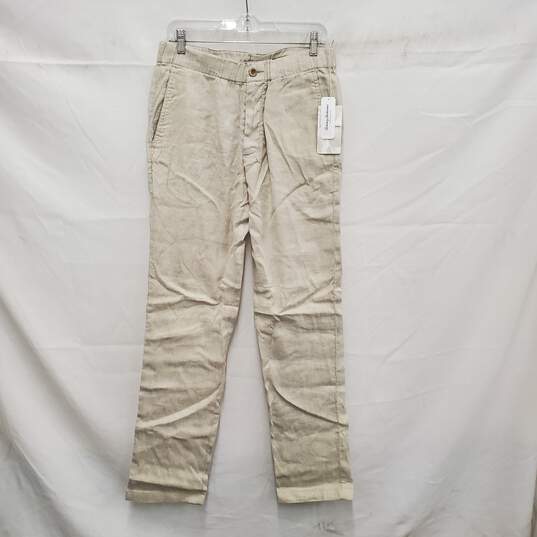 NWT Tommy Bahama WM's Beige Cotton Linen Stretch Trousers Size M/30 image number 1