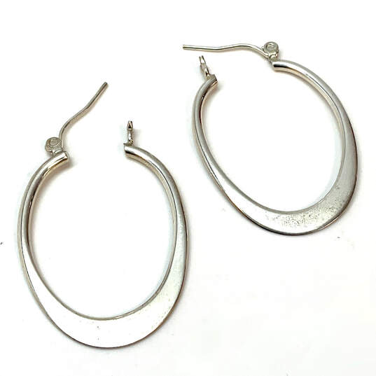 Designer Silpada 925 Sterling Silver Fashionable Hinged Hoop Earrings image number 1
