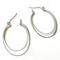 Designer Silpada 925 Sterling Silver Fashionable Hinged Hoop Earrings image number 1