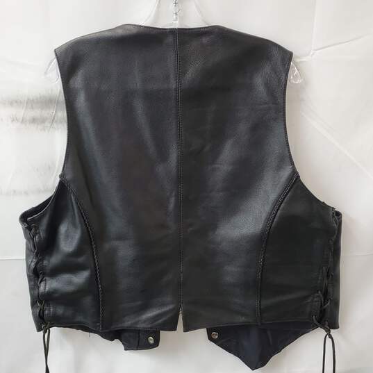 Men's Black First Leather Apparel Leather Vest Size 4X image number 6