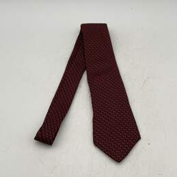 Christian Dior Mens Maroon Beans Pattern Four In Hand Pointed Neck Tie