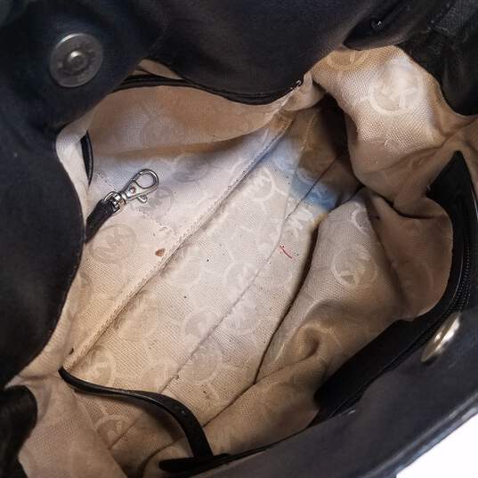 Michael Michael Kors Black Leather Hamilton Tote Bag image number 4