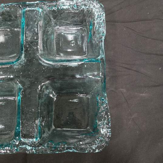 Vitrocolor Teal Recycled Glass Relish Tray image number 4