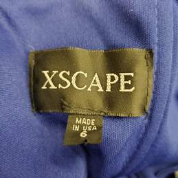 Xscape Women Blue Side Slit Maxi Dress Sz 6 NWT