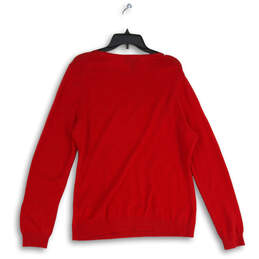NWT Womens Red Knitted Crew Neck Long Sleeve Pullover Sweater Size XL alternative image
