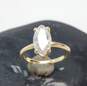 Romantic 14k Yellow Gold Solitaire Marquise Cut CZ Ring 2.7g image number 1