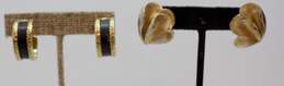 Vintage Crown Trifari & Bergere Gold Tone Clip Earrings 33.6g
