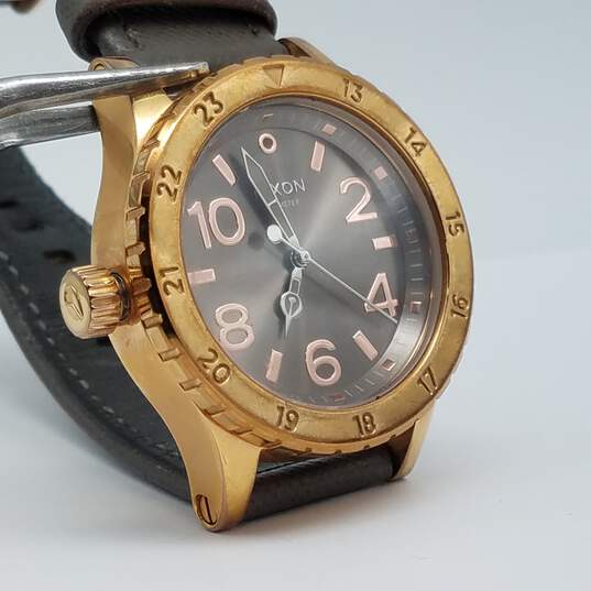 Nixon Refined The38-20 38mm Rose Gold Tone Leather Quartz Watch 73g image number 5
