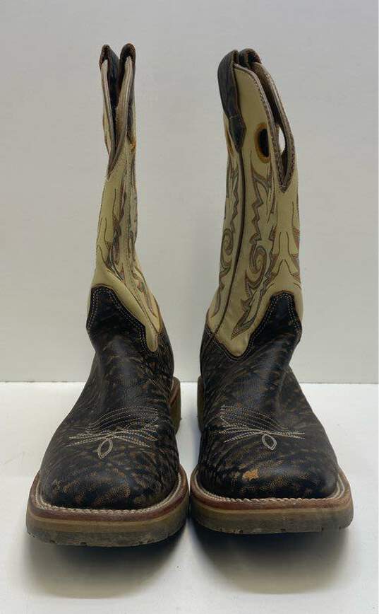 Double H Domestic Ice Work Ropers Western Boots Cream Napa 12 image number 2