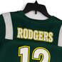 Womens Green White #12 Rodgers Packers V-Neck Pullover Jersey Size L image number 4
