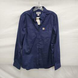 NWT Carhartt MN's Rugged Professional Series Navy Blue Long Sleeve Shirt Size M