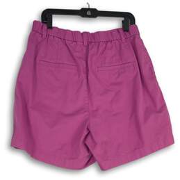 NWT Gap Womens Purple Pleated Elastic Waist Regular Fit Chino Shorts Size 14T alternative image