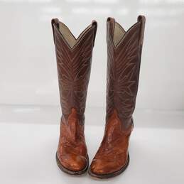 Dan Post Women's Brown Eel Skin Leather Western Boots Size 7 alternative image