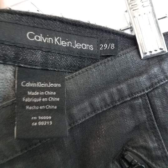 Buy the Calvin Klein Black Denim Skirt Size 29/8 NWT |
