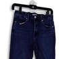 Womens Blue Denim Medium Wash Raw Hem Skinny Leg Jeans Size 8/29 image number 3