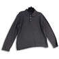 Mens Gray Heather Long Sleeve Spread Collar Stretch Polo Shirt Size Large image number 1