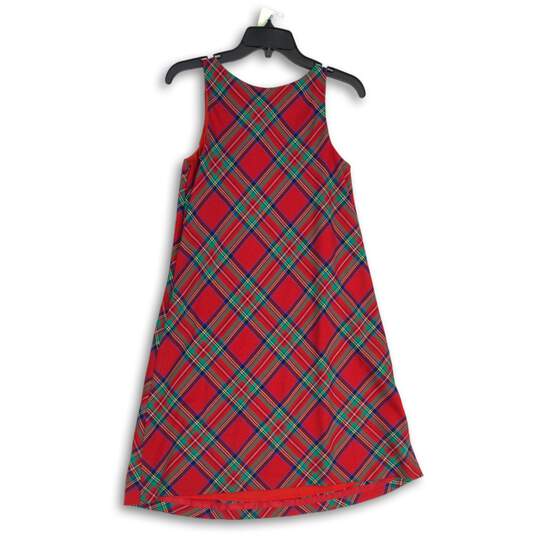 Vineyard Vines Womens Multicolor Plaid Round Neck Side Zip A-Line Dress Size 0 image number 2