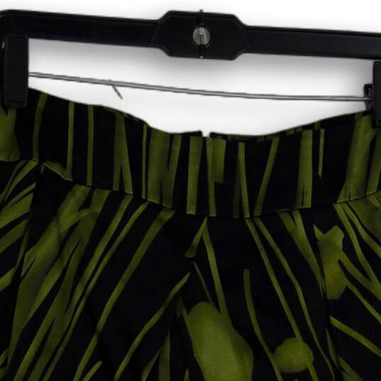 NWT Womens Green Black Pleated Back Zip Short A-Line Skirt Size 6 image number 3