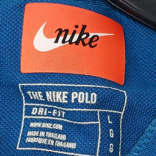Nike Polo Dri-fit Blue Polo Shirt Men's Size L image number 5