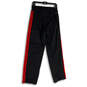 Mens Black Red Stripe Drawstring Straight Leg Climaproof Track Pants Size S image number 2