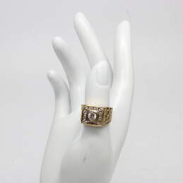 10K Yellow Gold CZ Accent Ring(Size 6.5)-6.8g