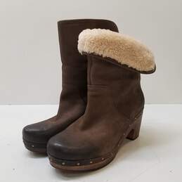 Ugg Women's W Bellevue II 1914 Shearling Brown Leather Boots Size. 6.5