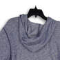 NWT Womens Blue White Long Sleeve Kangaroo Pocket Pullover Hoodie Size XL image number 4